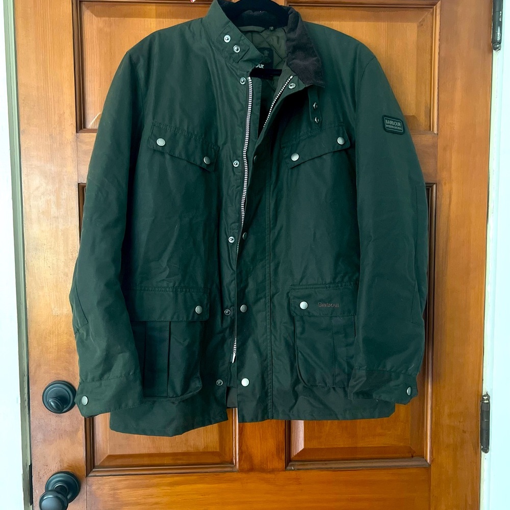 Barbour lined wax coat men’s large EUC